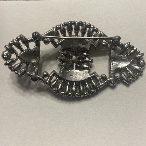 Vintage Art Deco Early Coro Paste Crystal Geometric Brooch - Picture 5 of 5